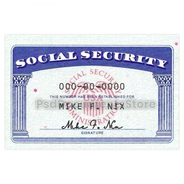 SSN Card Template V5 - PSD Documents Store