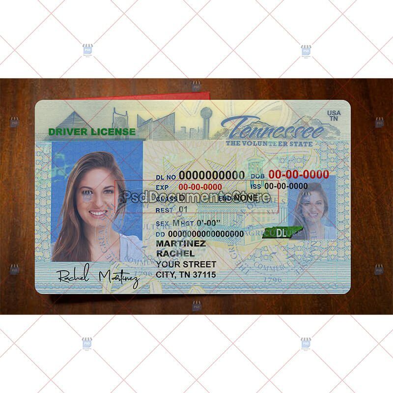 Tennessee Driver License Psd Template
